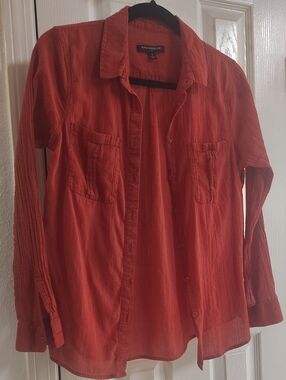 Banana Republic Brick Red Long-Sleeve Button-Up Shirt